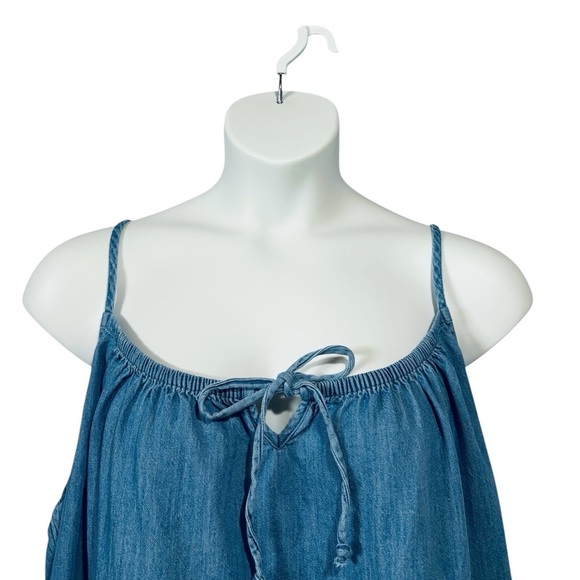 NWOT, Old Navy, Plus Size Tiered Jean Cami Swing Top, 2X, Blue - Picture 4 of 9